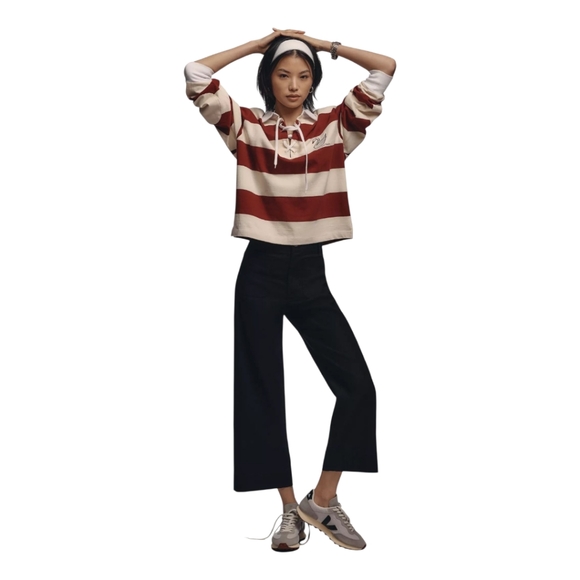 Anthropologie Maeve The Colette Magic Fabric Crop Wide Leg Pants Sz 27 Black - Picture 13 of 13